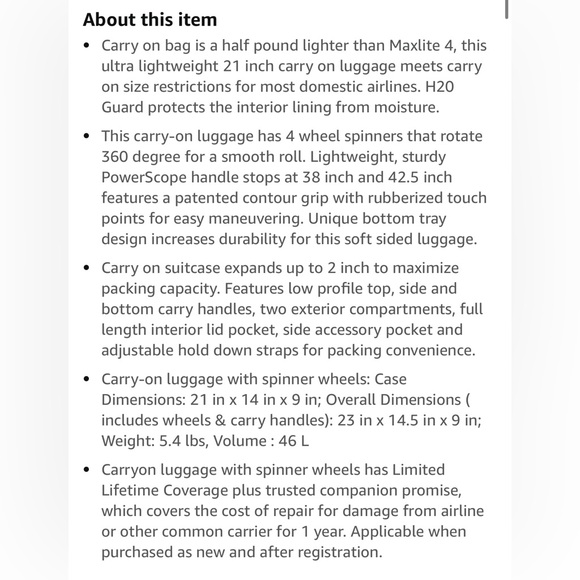 Carry on suitcase 21x14x9 in mocha - Picture 8 of 8